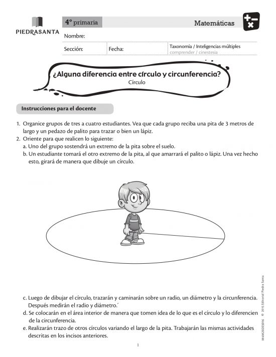 ¿Alguna diferencia entre círculo y circunferencia?