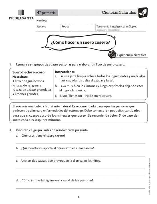 ¿Cómo hacer un suero casero?