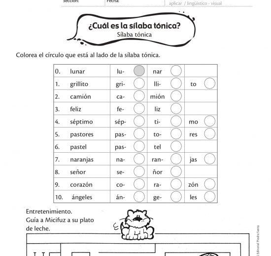 ¿Cuál es la sílaba tónica?