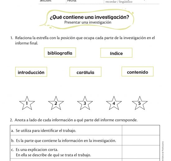 ¿Qué contine una investigación?