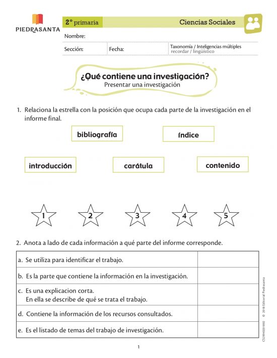 ¿Qué contine una investigación?