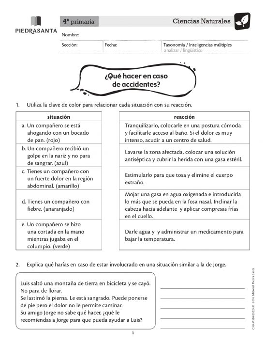 ¿Qué hacer en caso de accidentes?