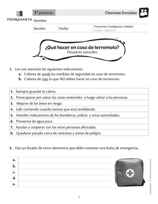 ¿Qué hacer en caso de terremoto?