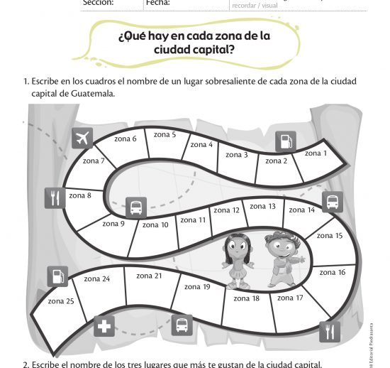 ¿Qué hay en cada zona de la ciudad capital?