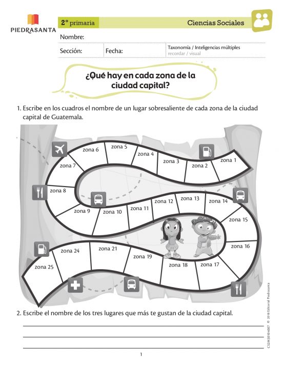 ¿Qué hay en cada zona de la ciudad capital?