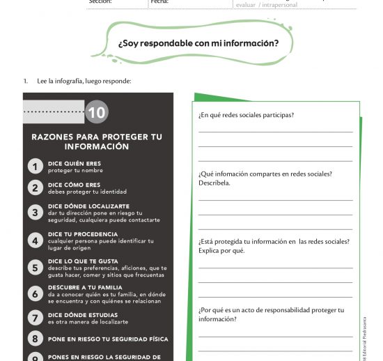 ¿Soy responsable con mi información?