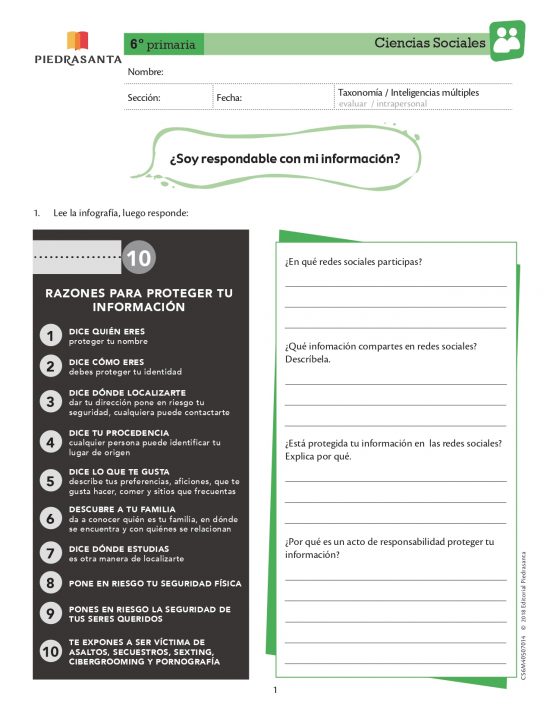 ¿Soy responsable con mi información?