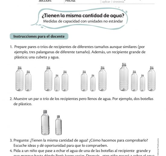 ¿Tienen la misma cantidad de agua?