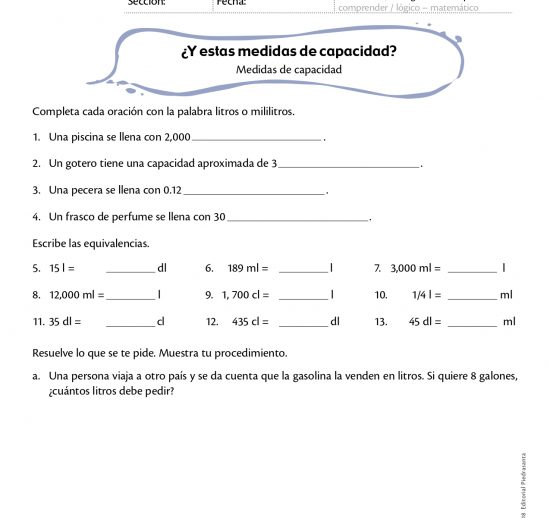 ¿Y estas medidas de capacidad?